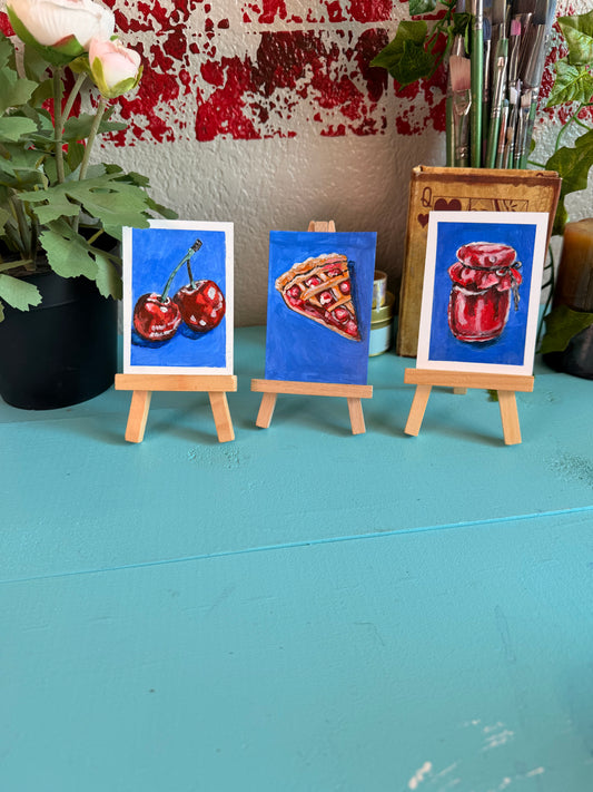 Cherry Jam ACEO Original Painting
