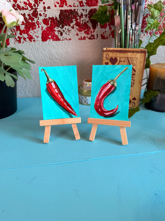 Red Pepper 1 ACEO Original Painting