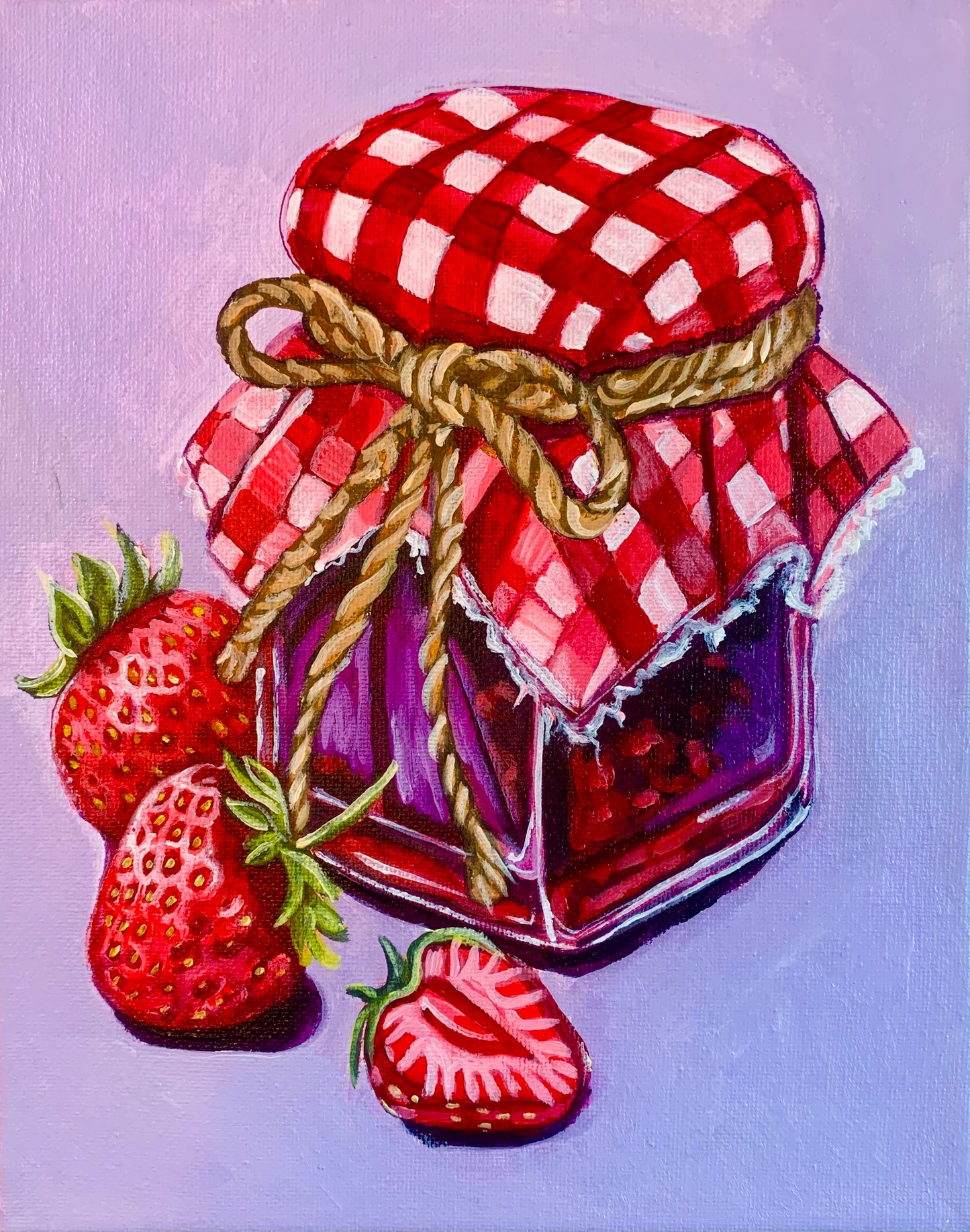 Strawberry Jam (Farmhouse Kitchen Collection) 8x10 Inch Original Painting