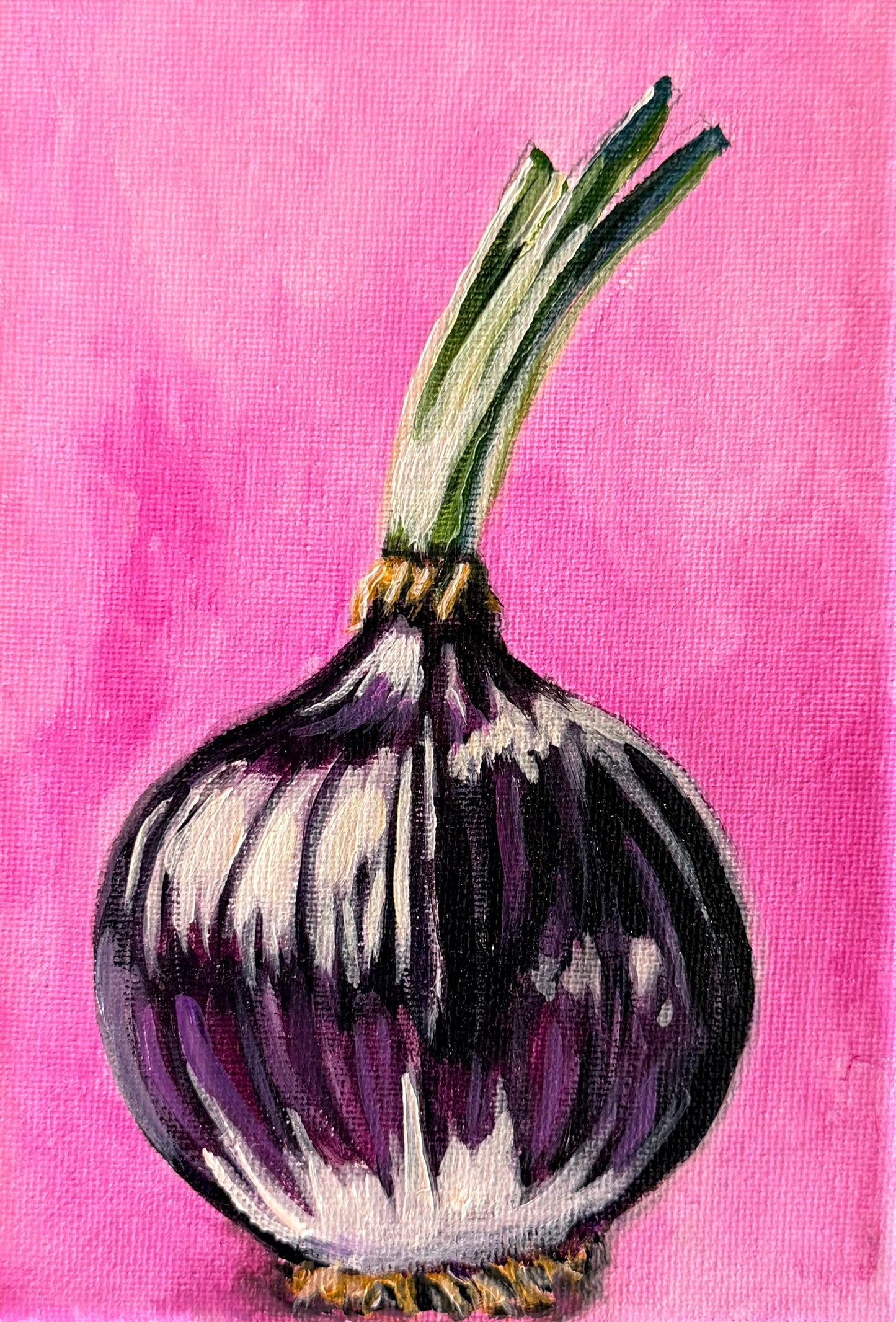 Mini Red Onion (Farmhouse Kitchen Collection) 5 x 7 Inch Original Painting