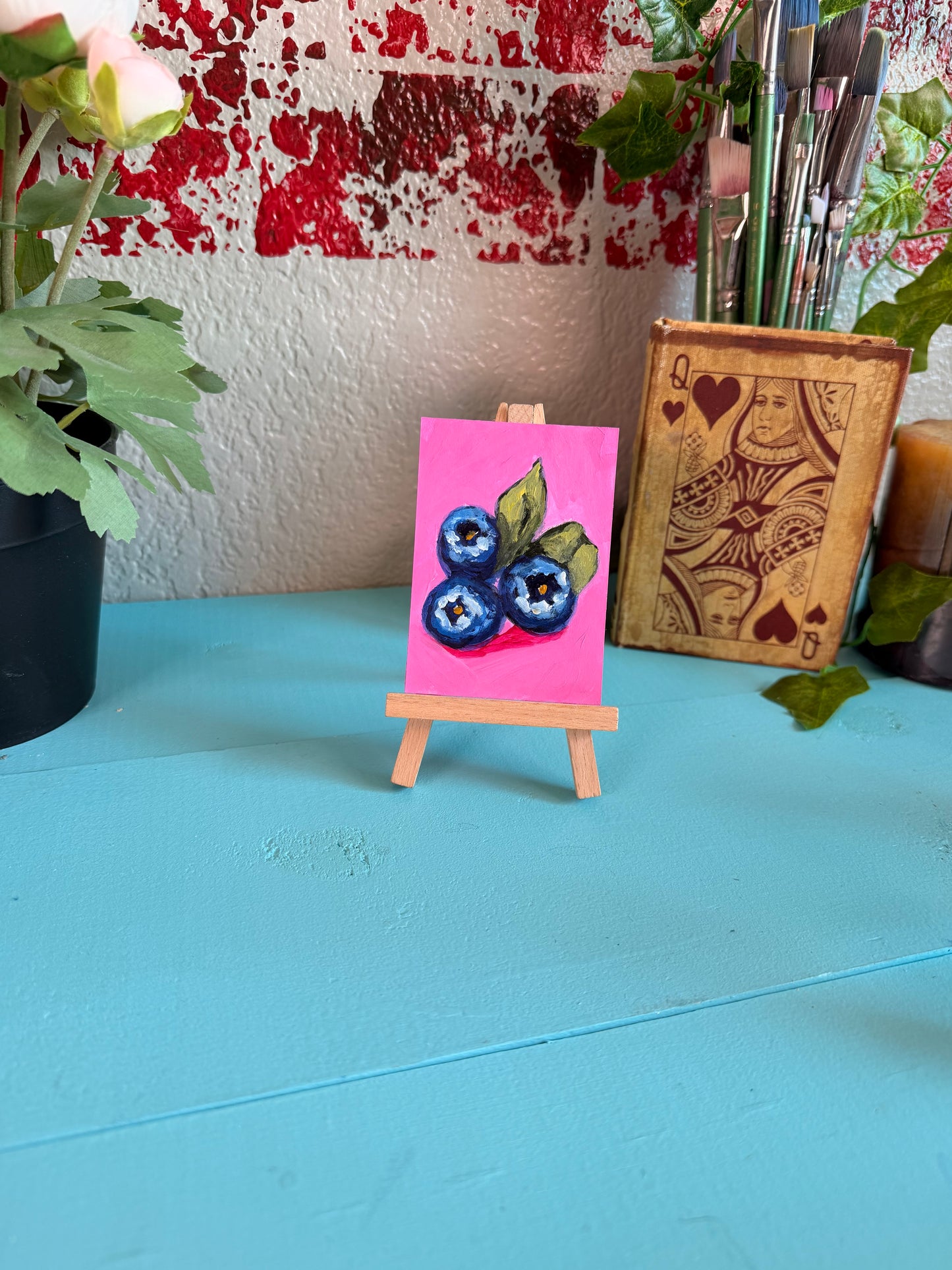 Blueberries ACEO Original Painting