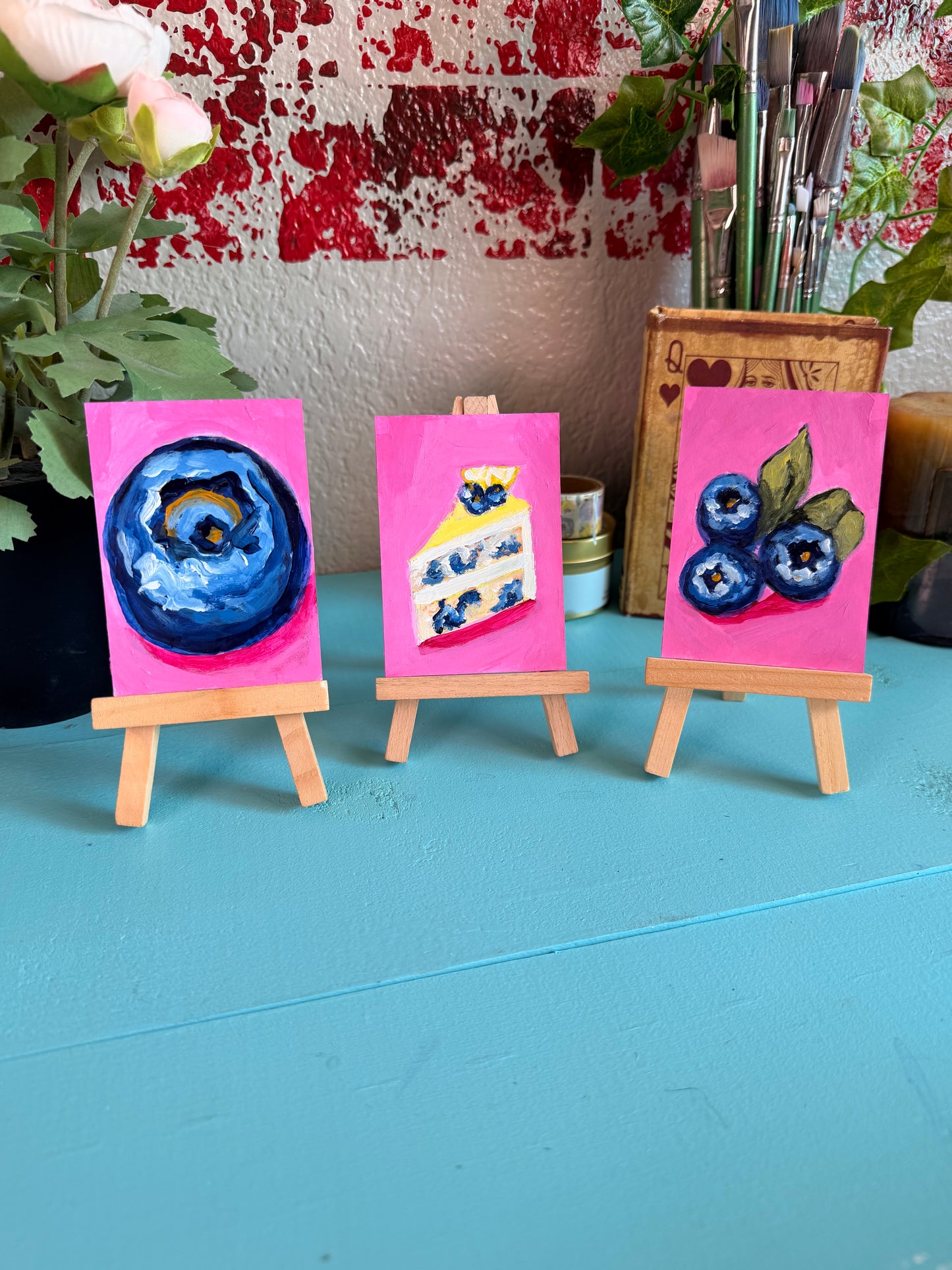 Blueberries ACEO Original Painting