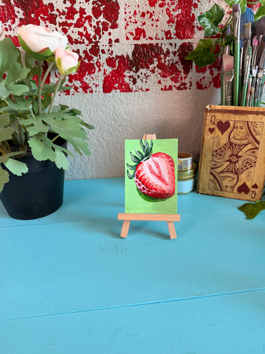 Strawberry 1 ACEO Original Painting