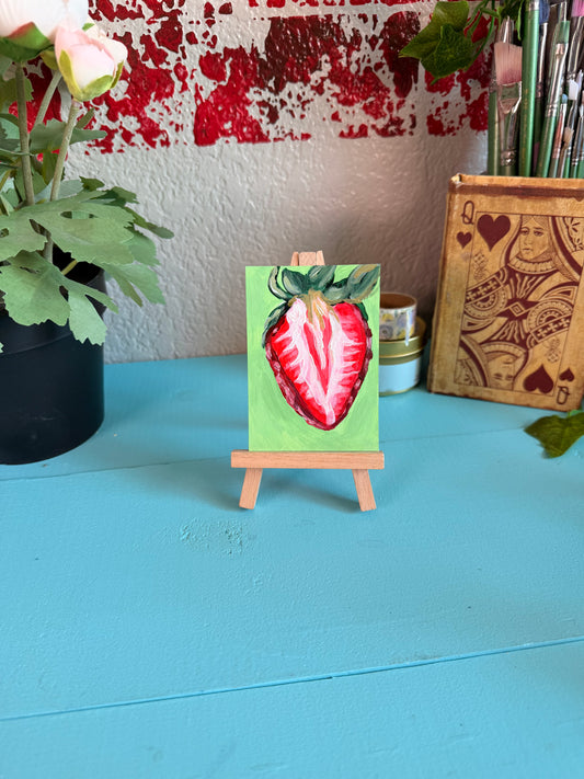 Strawberry 2 ACEO Original Painting