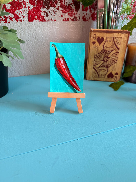 Red Pepper 2 ACEO Original Painting