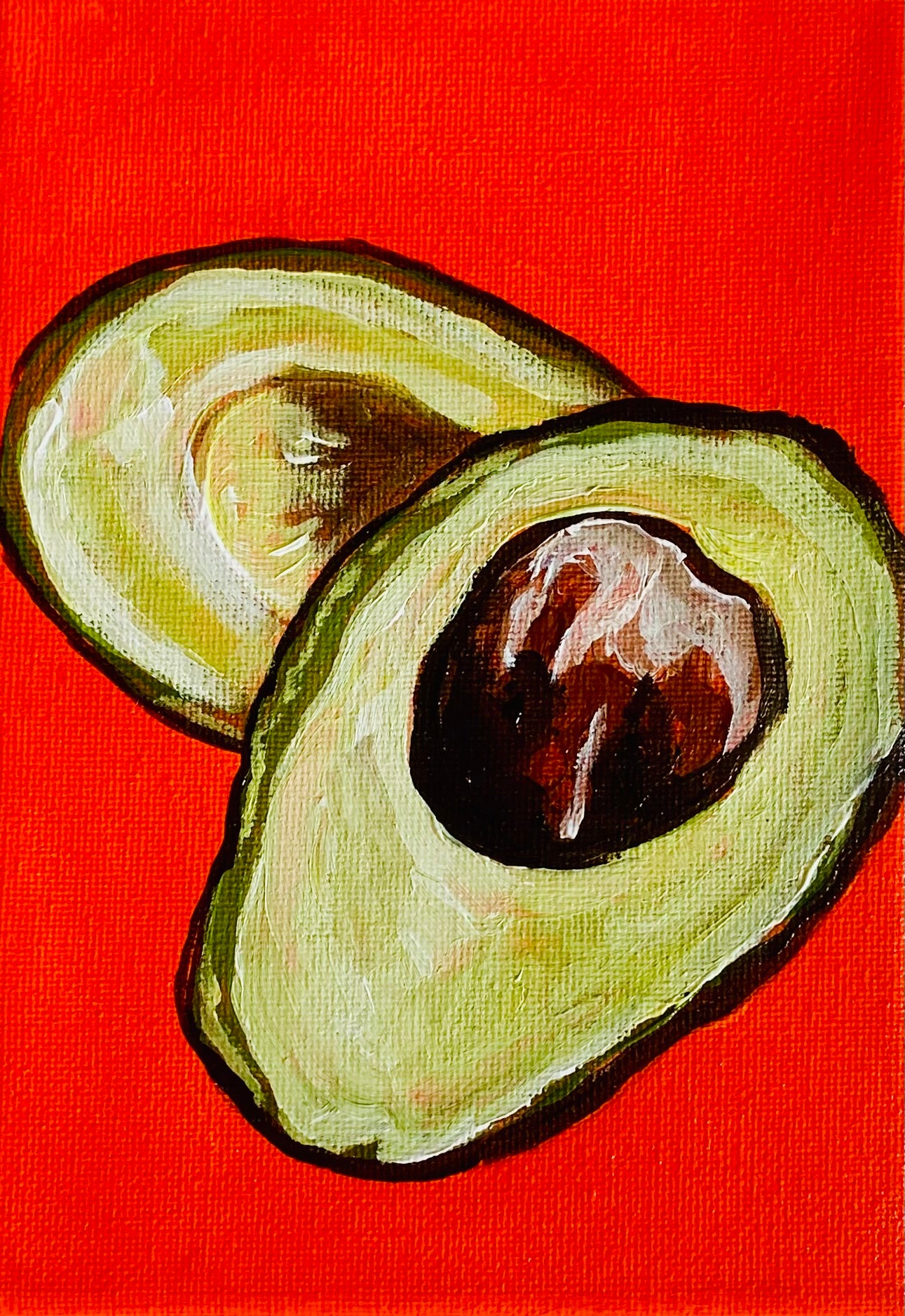 Mini Avocados 2 (Farmhouse Kitchen collection) 5x7 Inch Original Painting