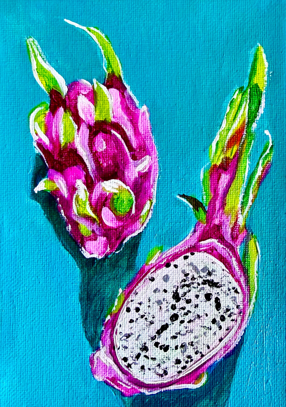 Mini Dragonfruit 5x7 Inch Original Painting