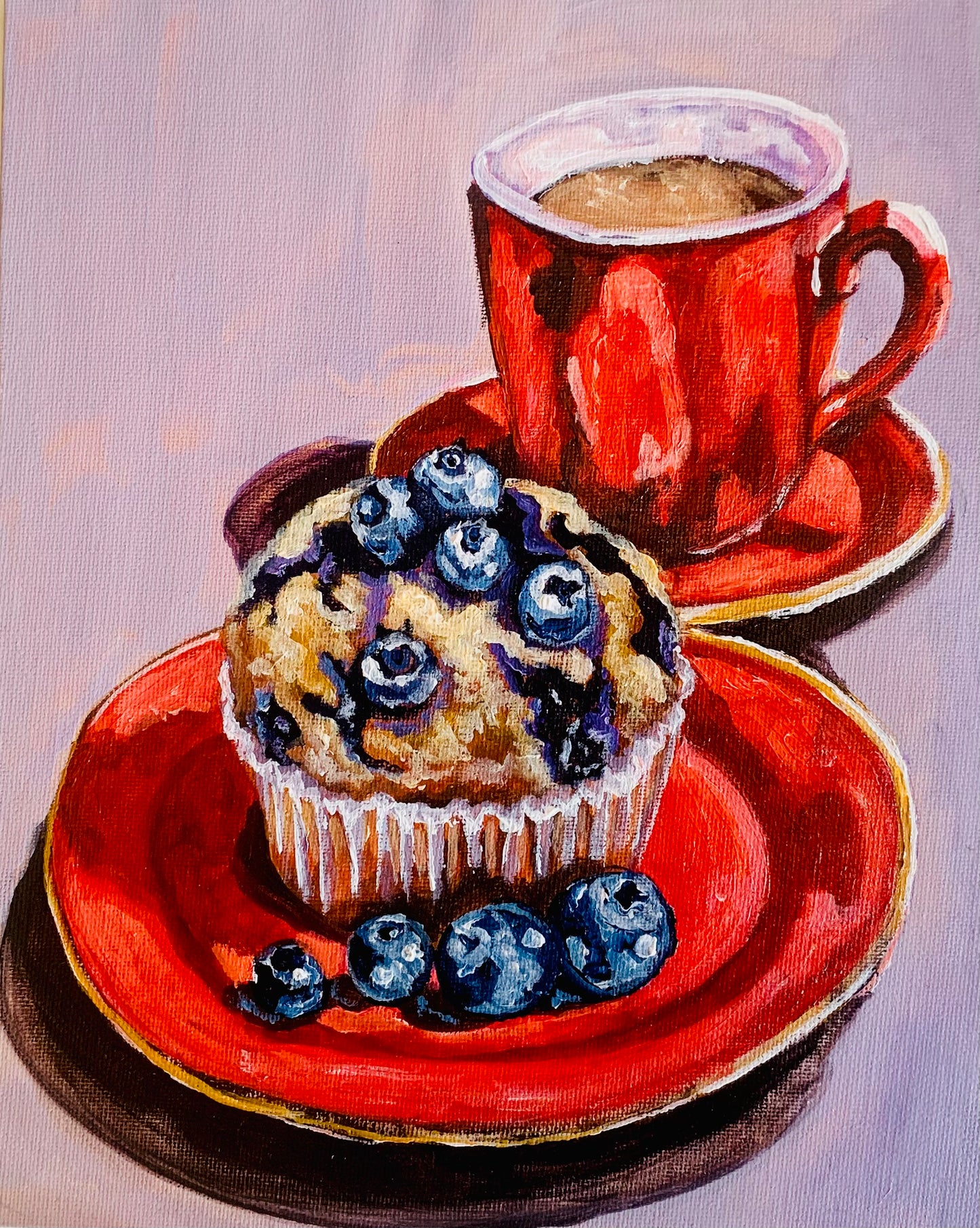 Blueberry Muffin and Coffee Print